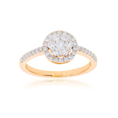 0.25 TCW Round Cut Halo Moissanite Ring for Women