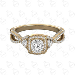 Cushion Cut Twisted Moissanite Ring for Women