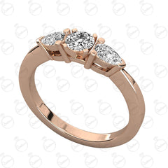 0.50 TCW Round Cut 3 Stone Moissanite Ring for Women