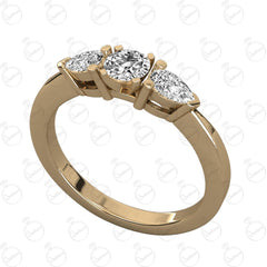 0.50 TCW Round Cut 3 Stone Moissanite Ring for Women