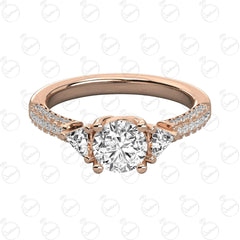 1.50 TCW Round Cut Solitaire With Accents Moissanite Ring for Women