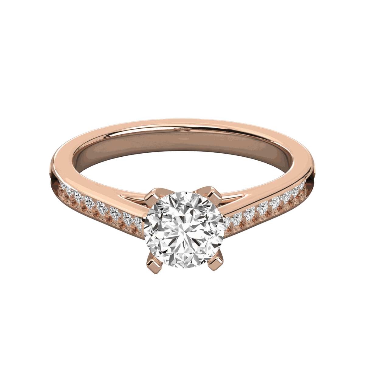 1.50 TCW Round Cut Solitaire With Accents Moissanite Ring for Women