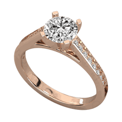 1.50 TCW Round Cut Solitaire With Accents Moissanite Ring for Women