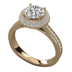 1.30 TCW Round Cut Halo Moissanite Ring for Women