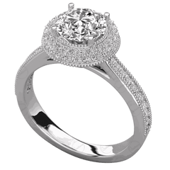 1.30 TCW Round Cut Halo Moissanite Ring for Women