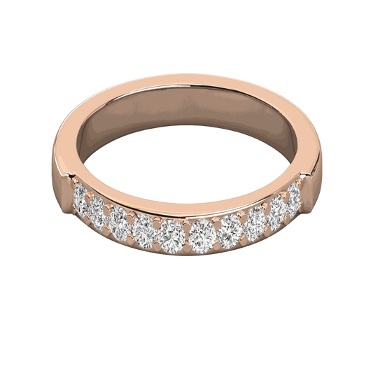 1.00 TCW Round Cut Half Eternity Moissanite Ring for Women