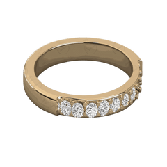 1.00 TCW Round Cut Half Eternity Moissanite Ring for Women