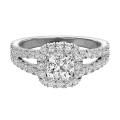 1.25 TCW Cushion Cut Split Shank Moissanite Ring for Women