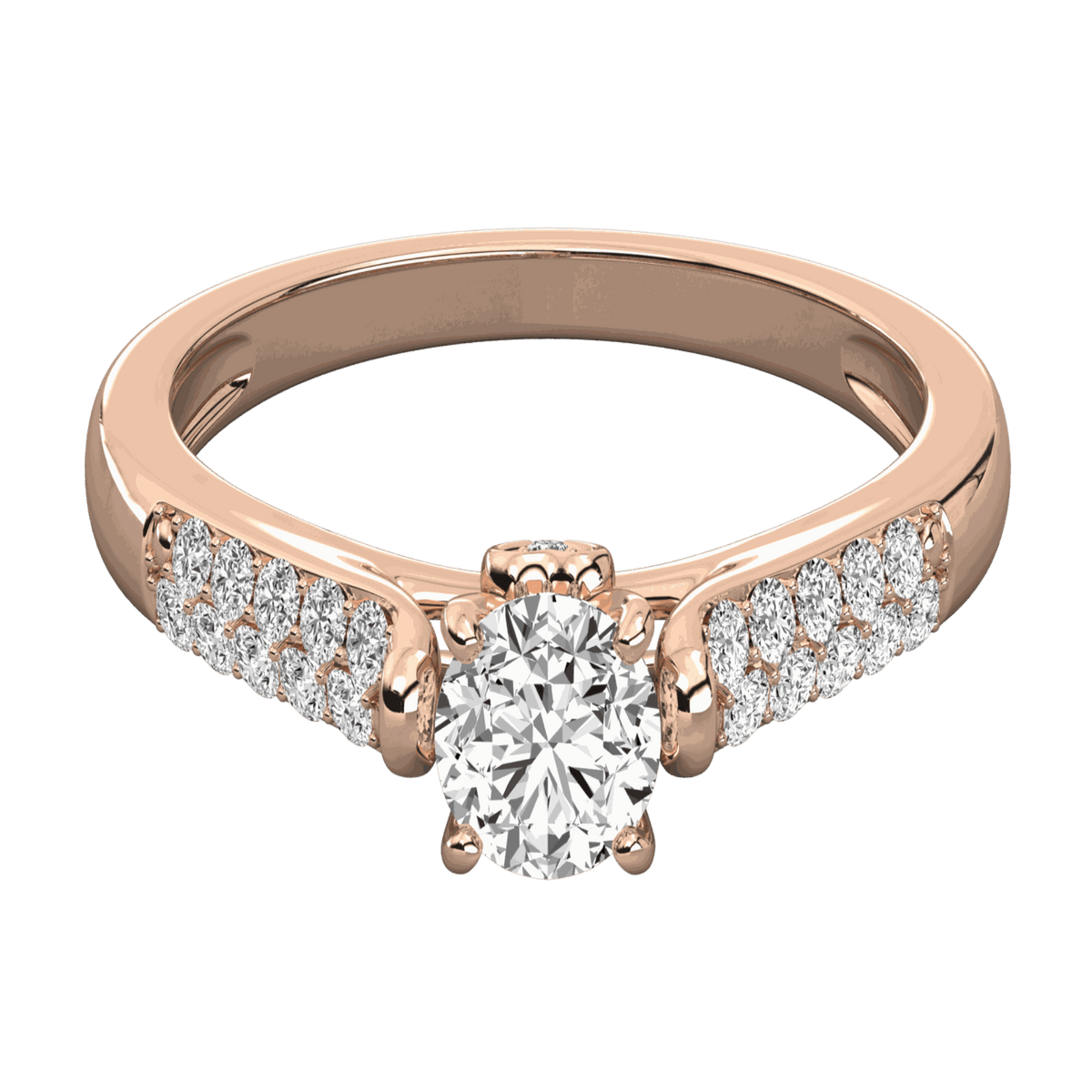 1.00 TCW Round Cut Solitaire With Accents Moissanite Ring for Women