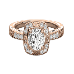 1.00 TCW Round Cut Halo Moissanite Ring for Women