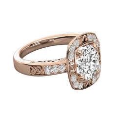 1.00 TCW Round Cut Halo Moissanite Ring for Women