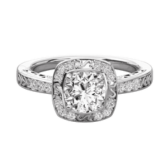 1.00 TCW Round Cut Halo Moissanite Ring for Women