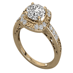 1.00 TCW Round Cut Halo Moissanite Ring for Women