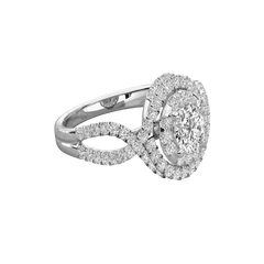 1.00 CT Round Cut Twisted Moissanite Ring for Women