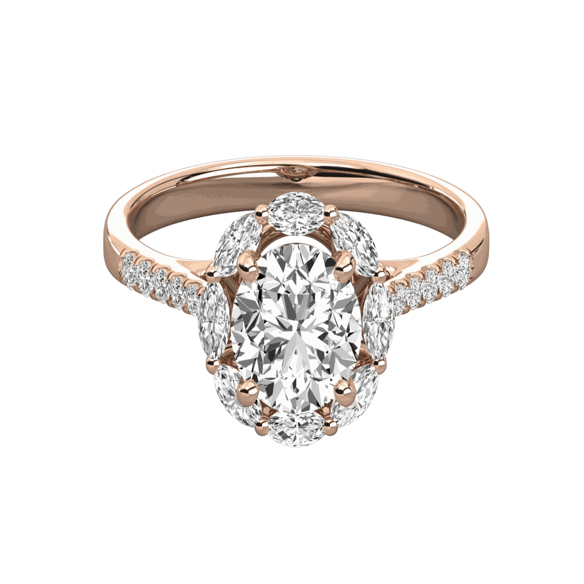 1.00 TCW Round Cut Halo Moissanite Ring for Women