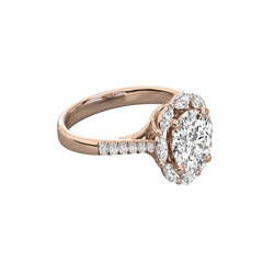 1.00 TCW Round Cut Halo Moissanite Ring for Women