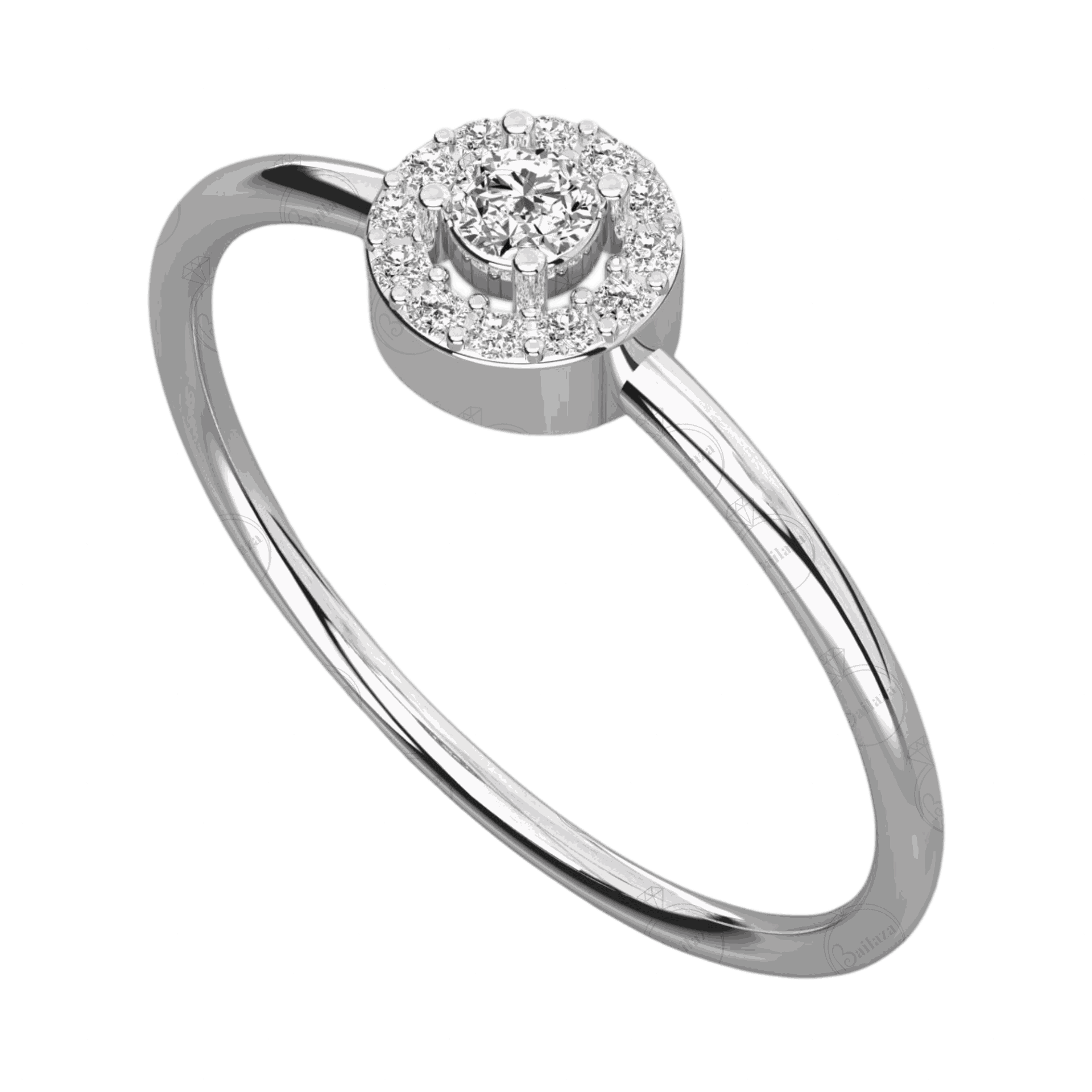 0.25 CT Round Cut Halo Moissanite Ring, diamond, ring, diamond ring, Round Cut diamond ring