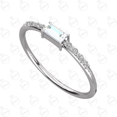 Moissanite Diamond Ring, 0.31 Tcw Baguette, Diamond Ring, RIng, Diamond Engagement Rings, 