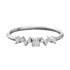 0.20 CT Round Cut Half eternity Moissanite Ring, Ring, diamond ring, diamond Moissanite ring, White Gold Ring, Eternity Diamond Ring