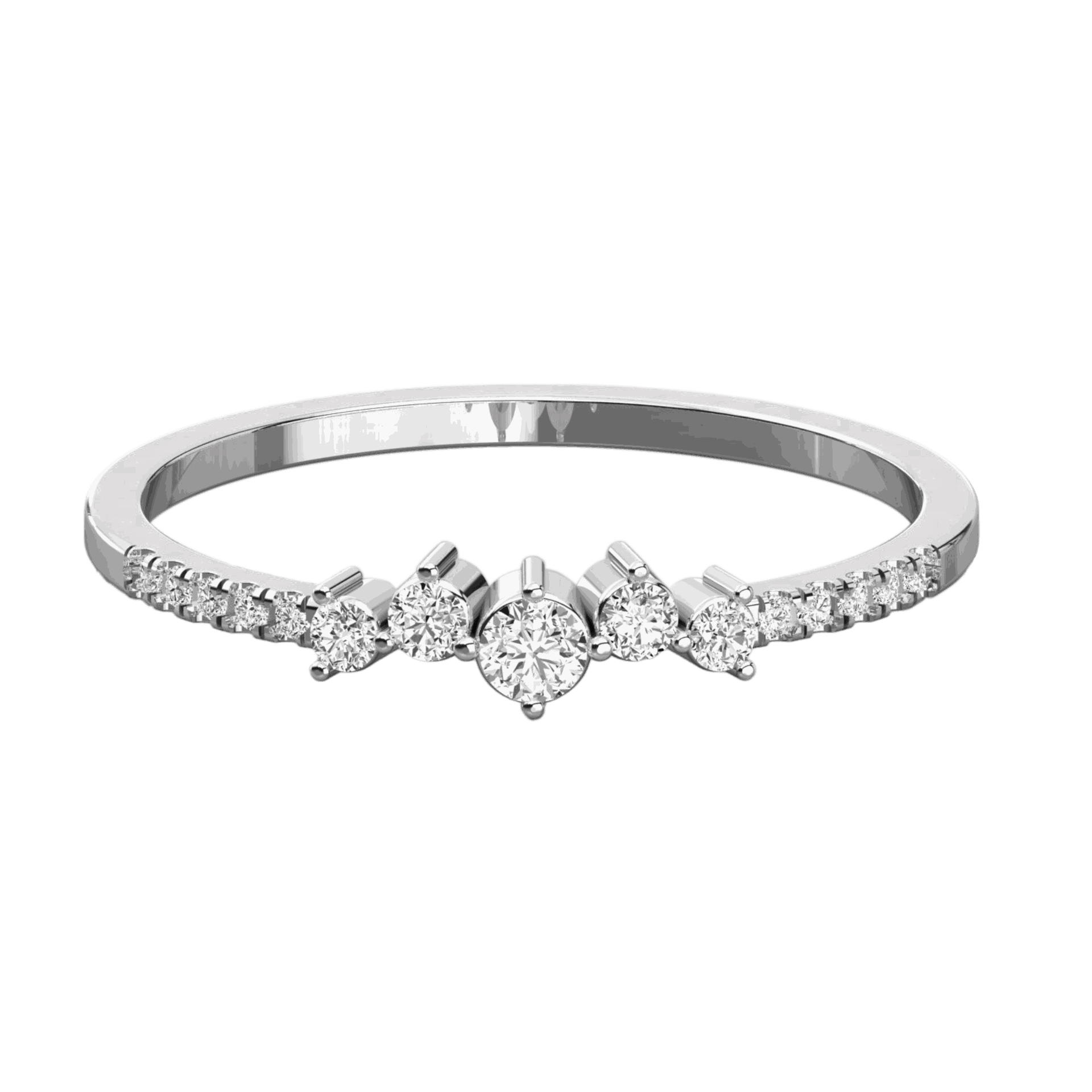 0.15 TCW Round Cut Solitaire With Accents Moissanite Ring, Diamond ring, ring, diamond eternity ring