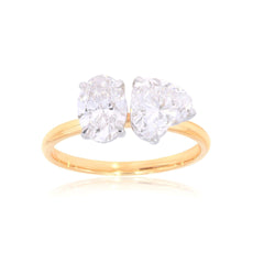 0.90 TCW Oval Cut Solitaire Moissanite Ring for Women