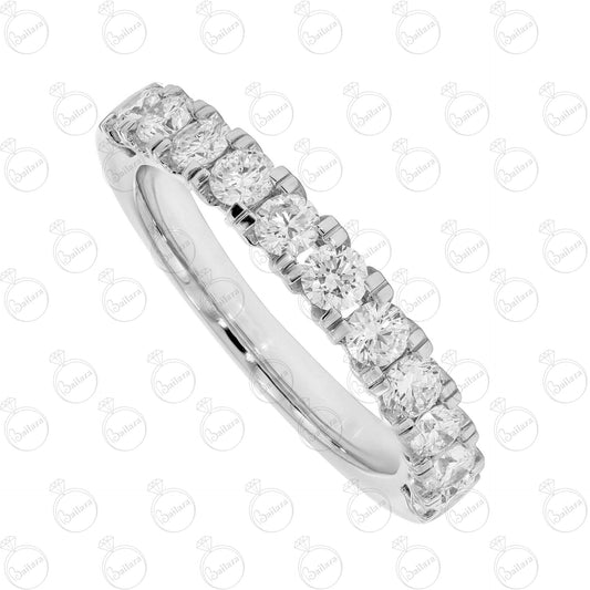 1.55 TCW Round Cut Half Eternity Moissanite Ring for Women