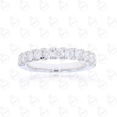 1.55 TCW Round Cut Half Eternity Moissanite Ring for Women