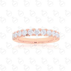 1.55 TCW Round Cut Half Eternity Moissanite Ring for Women