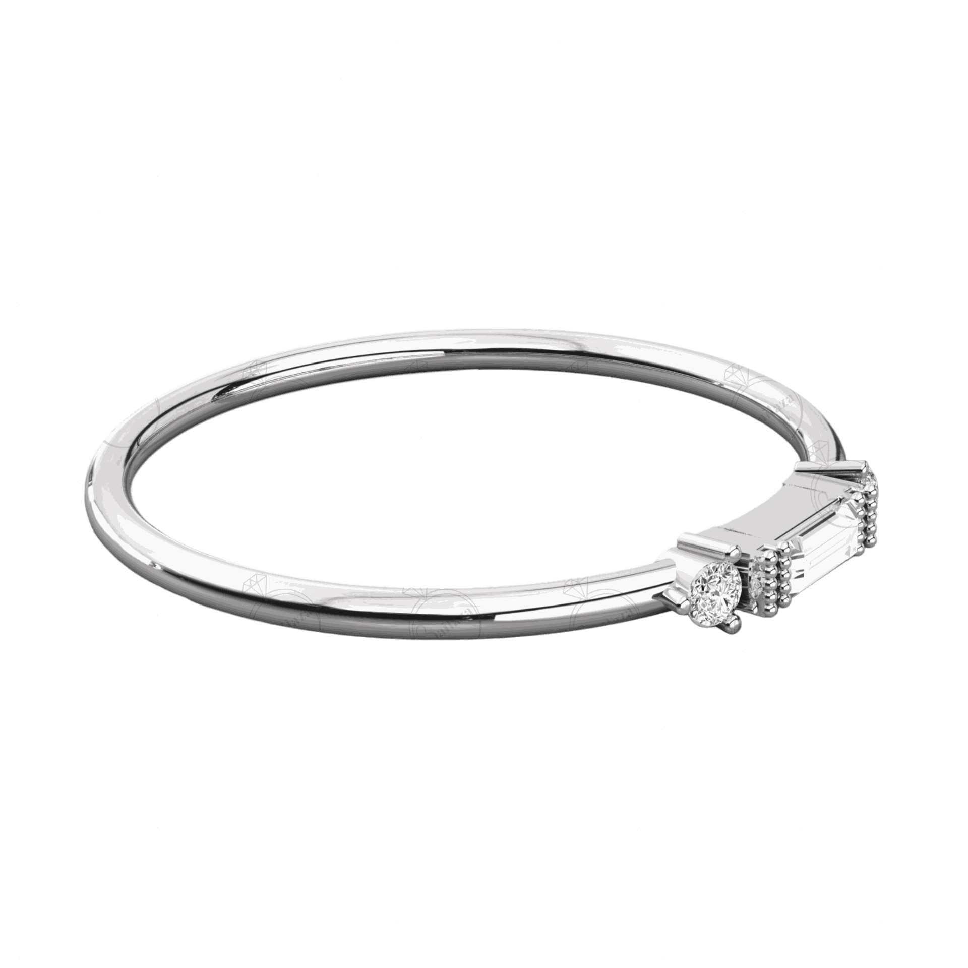 0.20 CT Baguette Cut 3 Stone Moissanite Ring, 3 stone  Diamond Ring, Diamond Baguette Cut