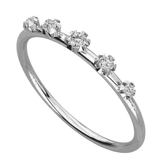 Round Cut Half Eternity Moissanite Ring for Women