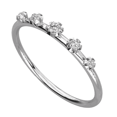 Round Cut Half Eternity Moissanite Ring for Women