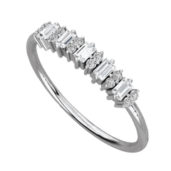 0.15 TCW Baguette Cut Eternity Moissanite Ring for Women