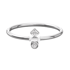 Round Cut 3 Stone Moissanite Ring for Women