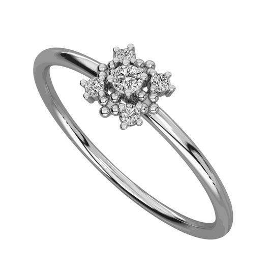 0.10 TCW Round Cut Halo Moissanite Ring for Women