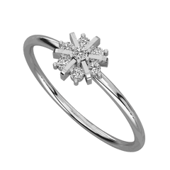 0.25 TCW Round Cut Halo Moissanite Ring for Women