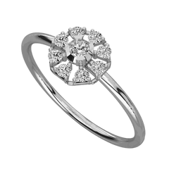 0.10 TCW Round Cut Halo Moissanite Ring for Women