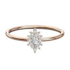 0.15 TCW Marquise Cut Halo Moissanite Ring for Women