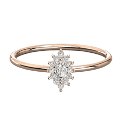 0.15 TCW Marquise Cut Halo Moissanite Ring for Women