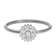 0.10 TCW Round Cut Halo Moissanite Ring for Women