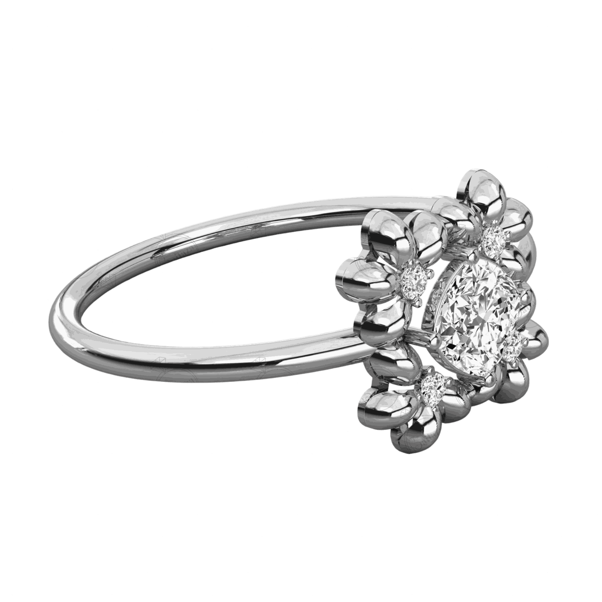 0.30 TCW Cushion Cut 5 Stone Moissanite Ring, Diamond Ring, Diamond, 0.30 CT Cushion Cut, 5 Stone Diamond, Diamond, Diamond Ring, moissanite Diamond Ring