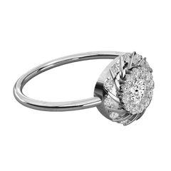 0.50 TCW Round Cut Double Halo Moissanite Ring for Women