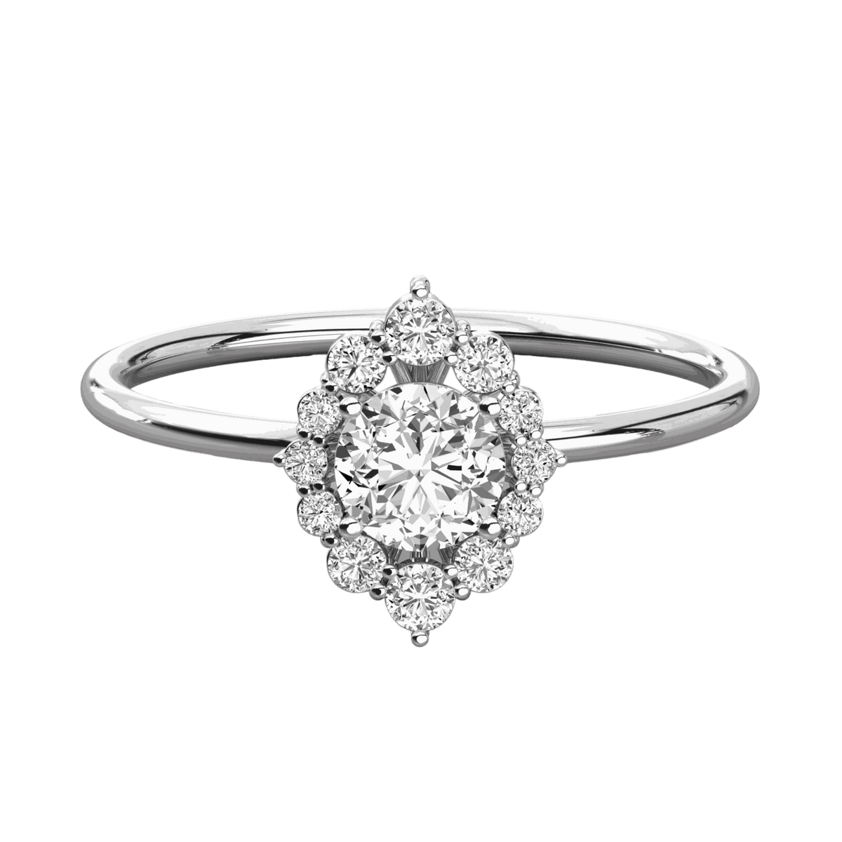 1.00 TCW Round Cut Halo Moissanite Ring for Women