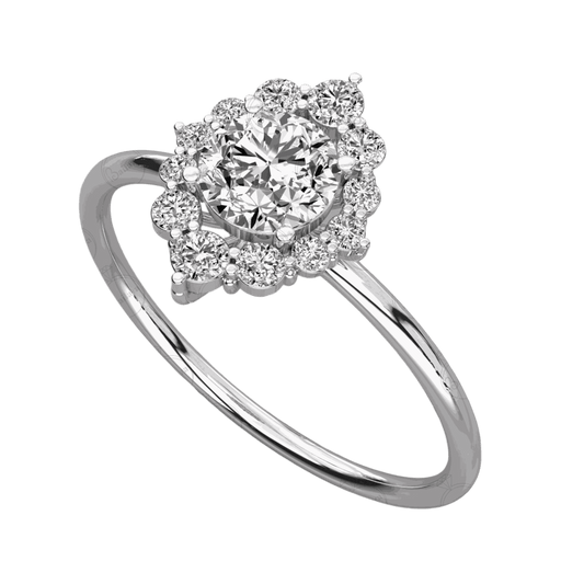 1.00 TCW Round Cut Halo Moissanite Ring for Women