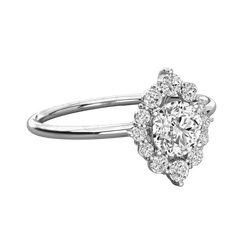 1.00 TCW Round Cut Halo Moissanite Ring for Women