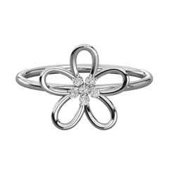 0.10 CT Round Cut Criss Cross Ring