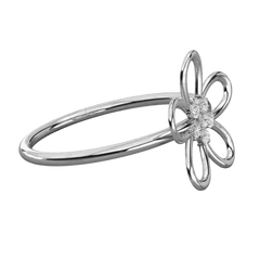 0.10 CT Round Cut Criss Cross Moissanite Ring