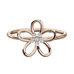 0.10 CT Round Cut Criss Cross Rose Gold Ring