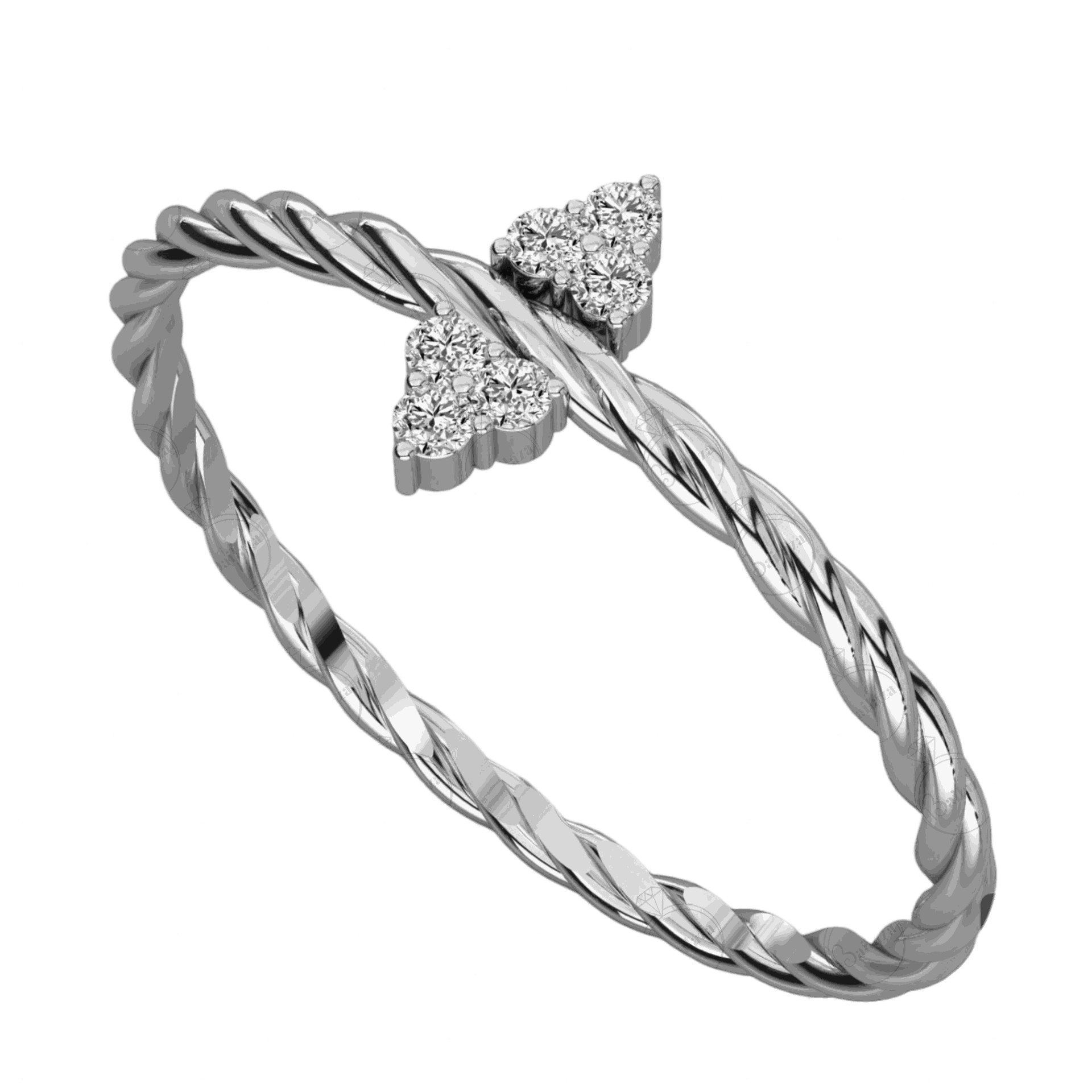 0.20 CT Round Cut Twisted Moissanite Ring, ring for women, Ring, diamond, Diamond Ring, 