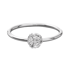 Round Cut Halo Moissanite Ring for Women