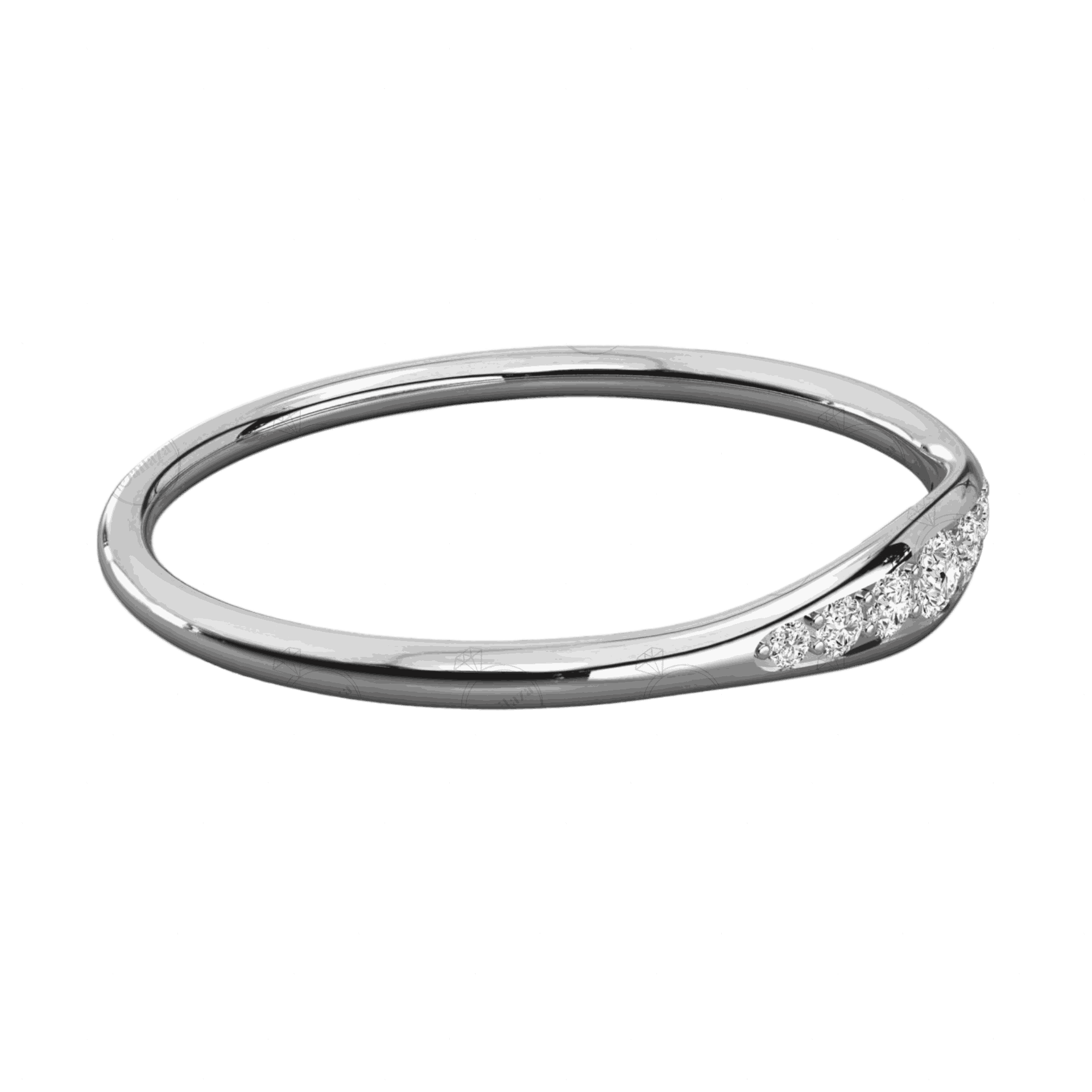 0.10 TCW Round Cut Half Eternity White Gold for Women